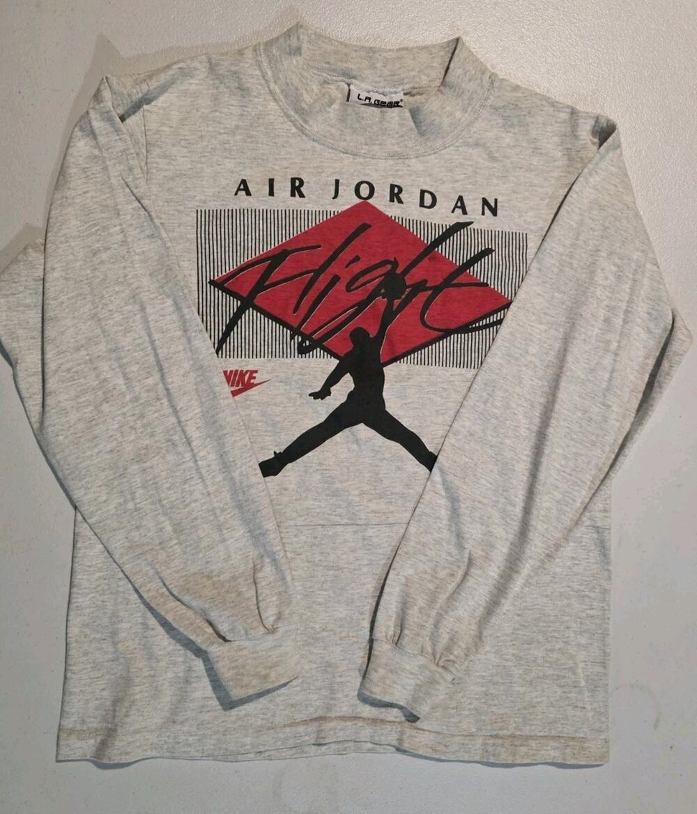 VTG Air Jordan Flight Nike Jumpman L.A. Gear Youth L Long Sleeve T Shirt